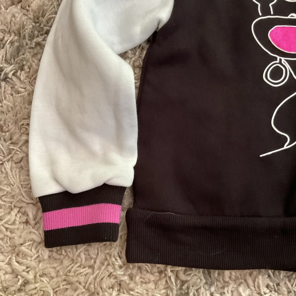 Barbie Kids Black White Colorblock Graphic Sweatshirt Pink Sunglasses Size S
